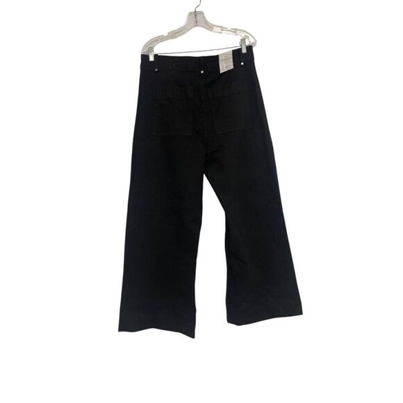 Zara Womens Pants EU 46 US 14 jeans Black High Rise Relaxed Leg 8307/256 NWT - Picture 2 of 10